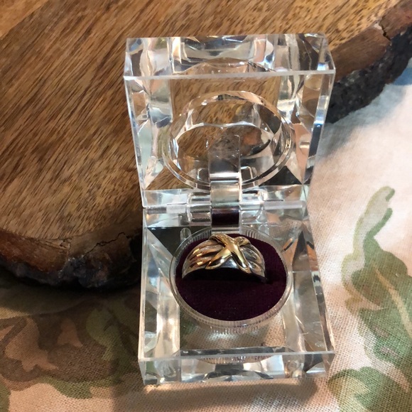 OCTANNER size 10 Sterling Silver 14k Gold “X” David Yurman Vibe Luxury Ring NEW - Picture 6 of 16